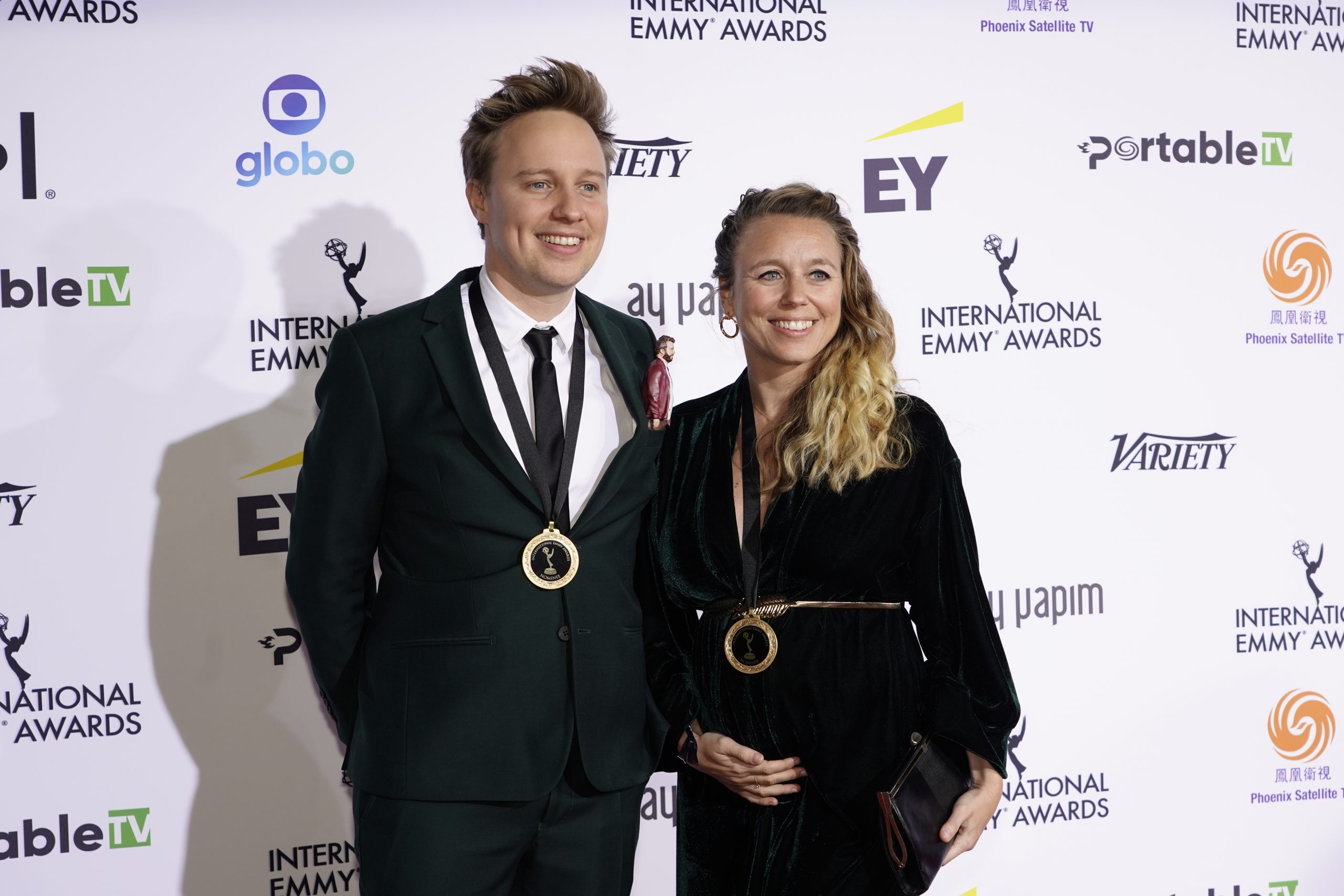 Tim Van Aelst and Sofie Peeters on the red carpet at the 49th International Emmy Awards, November 22, 2021 in New York City. 49th International Emmy Awards