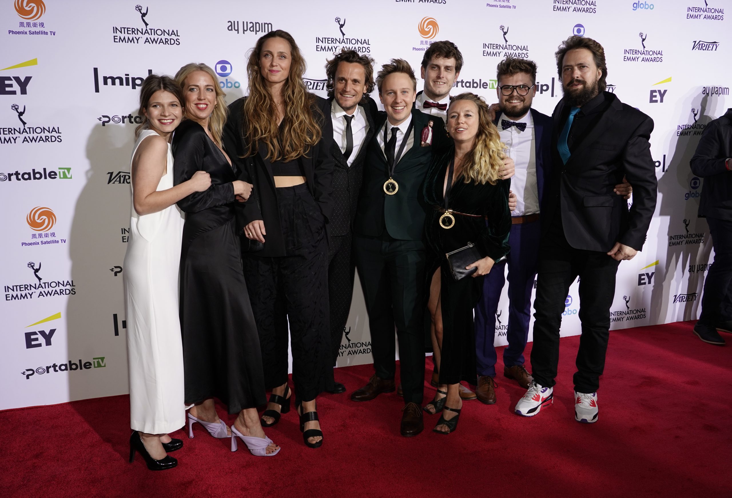 Non-Scripted Entertainment Nominees for Da's Liefde! (That's Love) Tim Van Aelst and Sofie Peeters on the red carpet at the 49th International Emmy Awards, November 22, 2021 in New York City. 49th International Emmy Awards