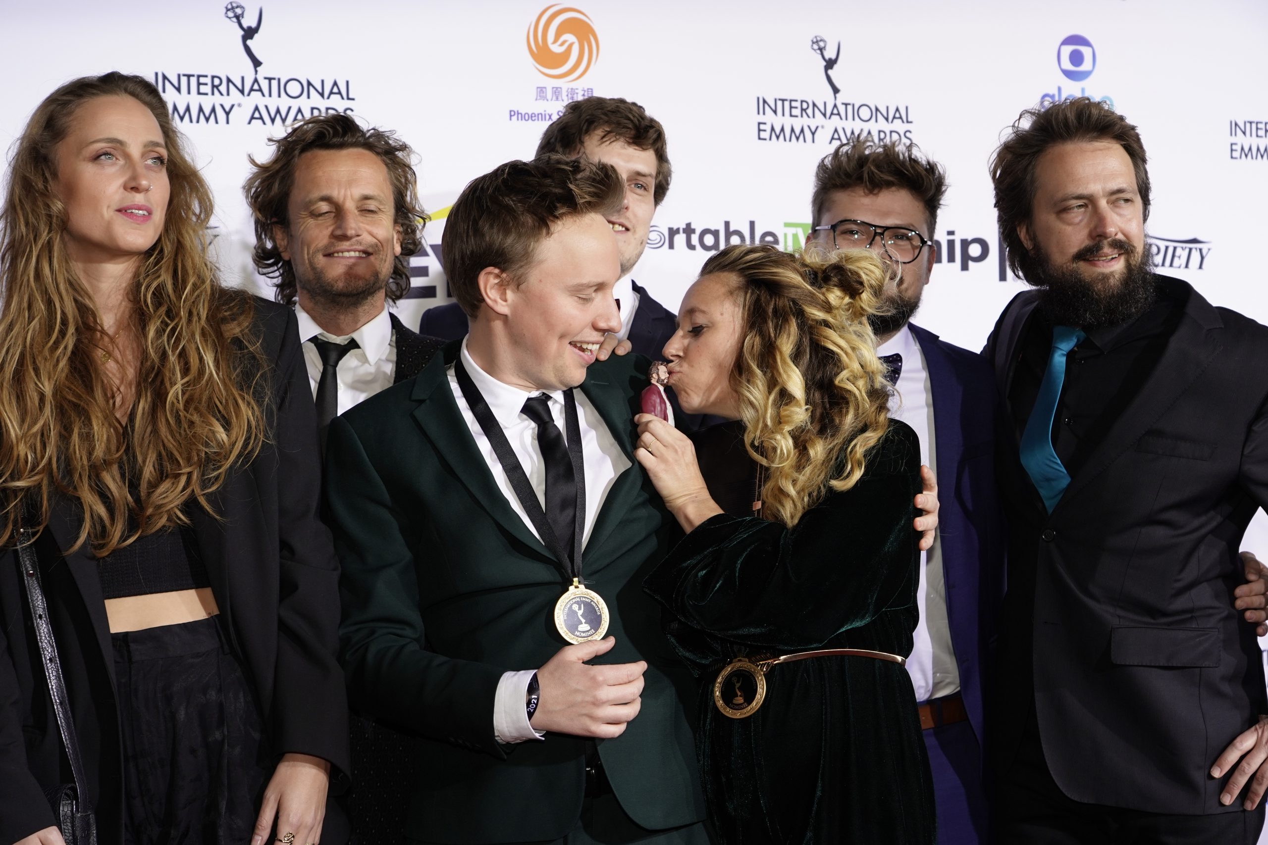 Non-Scripted Entertainment Nominees for Da's Liefde! (That's Love) Tim Van Aelst and Sofie Peeters on the red carpet at the 49th International Emmy Awards, November 22, 2021 in New York City. 49th International Emmy Awards