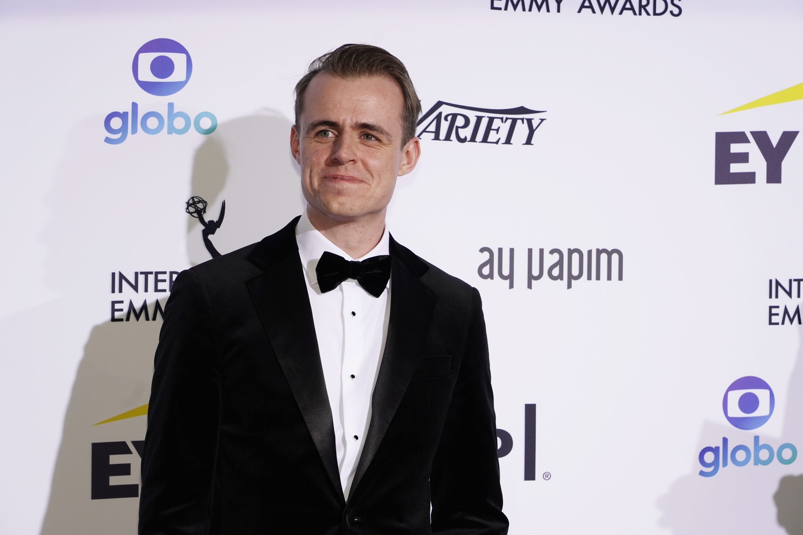 2021 Sir Peter Ustinov Television Scriptwriting Award Winner Jack Robson on the red carpet at the 49th International Emmy Awards, November 22, 2021 in New York City. 49th International Emmy Awards