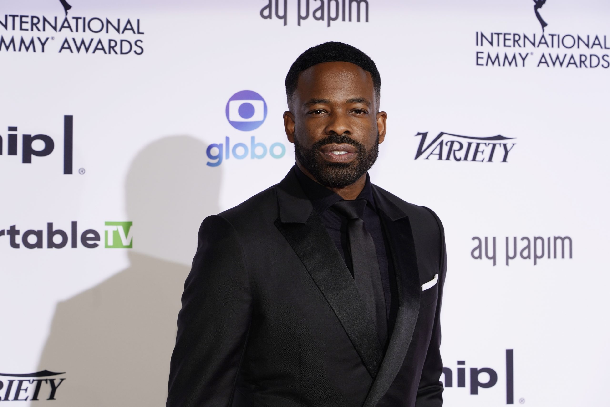 Presenter Chiké Okonkwo on the red carpet at the 49th International Emmy Awards, November 22, 2021 in New York City. 49th International Emmy Awards
