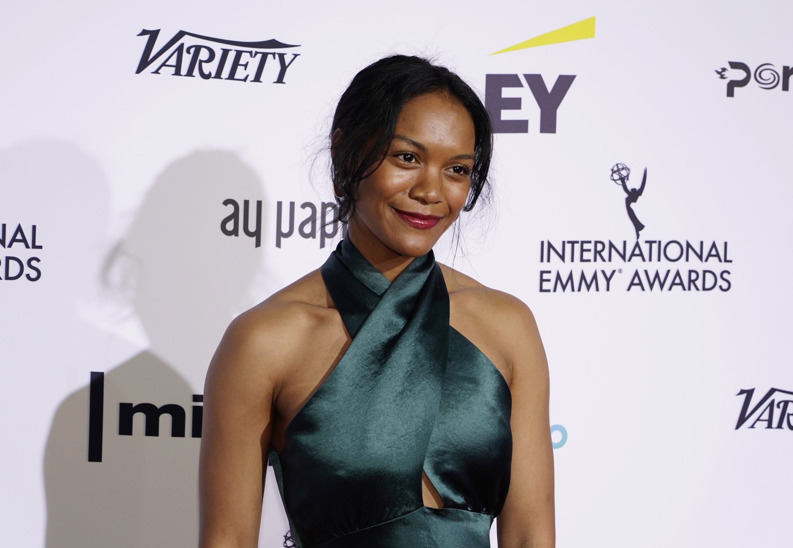 Asia Grant on the red carpet at the 49th International Emmy Awards, November 22, 2021 in New York City. 49th International Emmy Awards